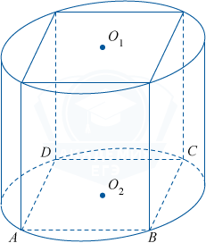 Цилиндр описанный около призмы с квадратным основанием