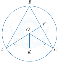 Окружность описанная около треугольника с медианой