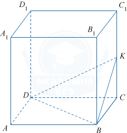 Правильная четырёхугольная призма ABCDA_1B_1C_1D_1 с точкой на середине ребра CC_1