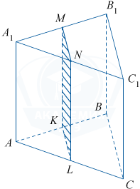 Правильная треугольная призма АВСА_1В_1С_1 с сечением