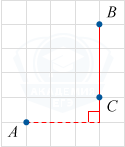 Прямая проведенная через точки A и B на клетчатой решетке с размером клетки 1x1