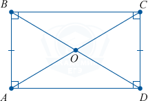 Прямоугольник с диагоналями и точкой пересечения