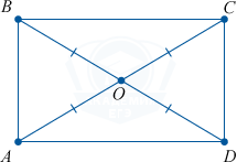 прямоугольник с диагоналями и точкой пересечения