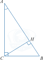 Прямоугольный треугольник ABC с высотой CH