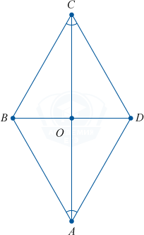 Ромб с диагоналями разделяющими углы